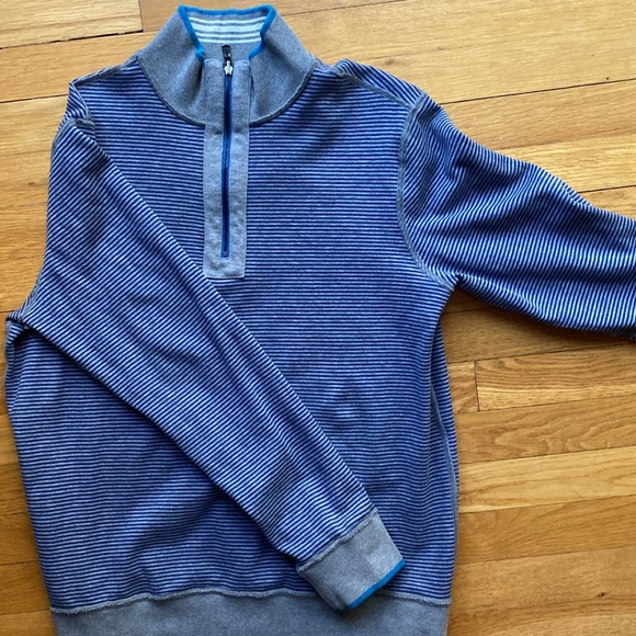 ROBERT GRAHAM Reversible Quarter Zip Pullover Sweatshirt - Picture 3 of 5